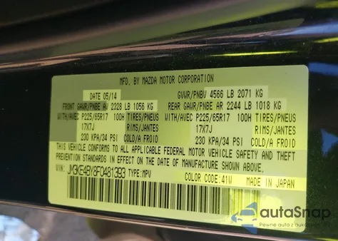 2015 Mazda Cx-5 Sport from USA, damaged, VIN JM3KE4BY8F0481393